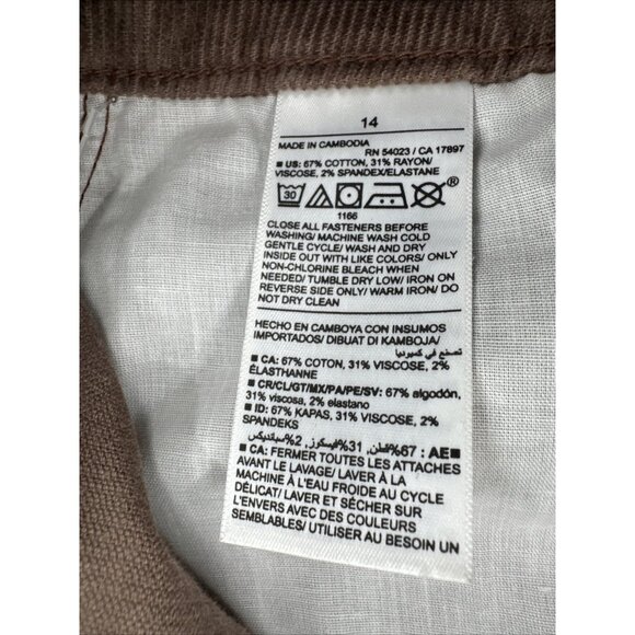 Old Navy Corduroy Pants Womens 14 Brown Flare Higher High Rise Disco Stretch NEW - Picture 9 of 11